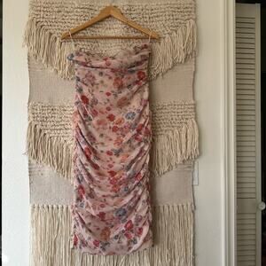 NWOT: Adeirlina Ruched Floral Midi Dress